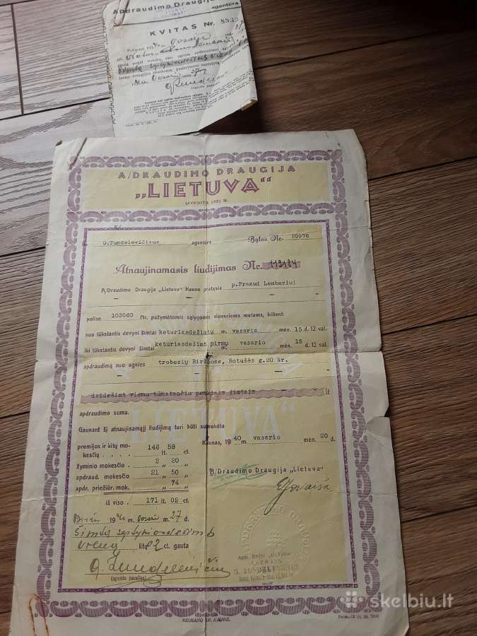 Perku ivairius tarpukario ir caro laikų dokumentus - nuotraukos Nr. 3
