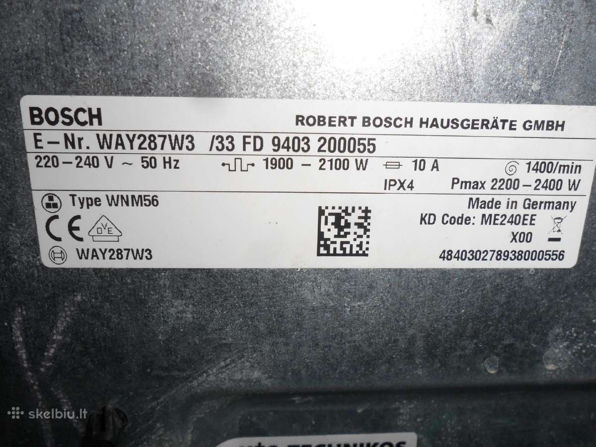 Skalbimo masina ir dziovykle Bosch 8kg - nuotraukos Nr. 9