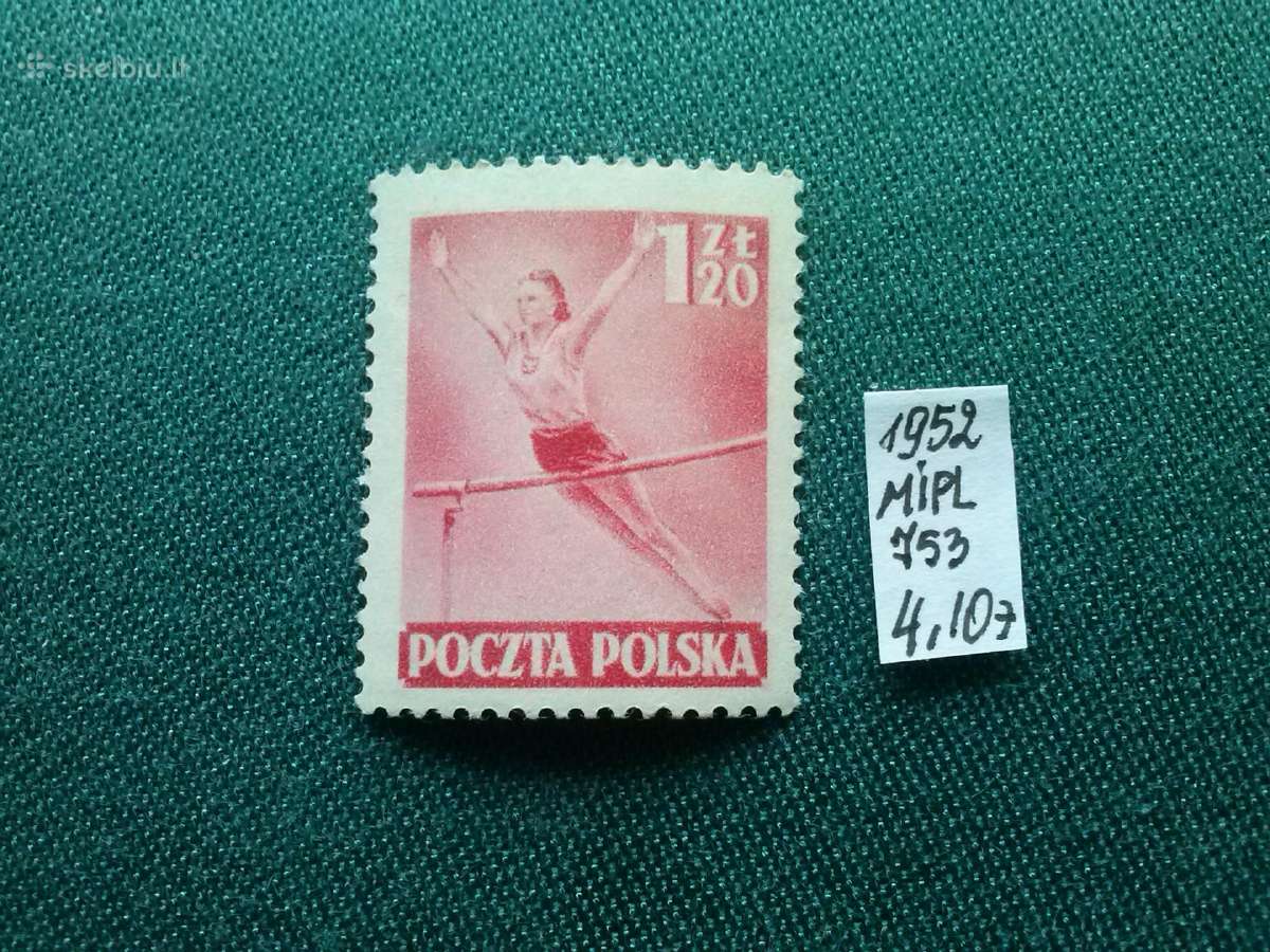 Pasto zenklukai. poland 1952 m. - nuotraukos Nr. 2