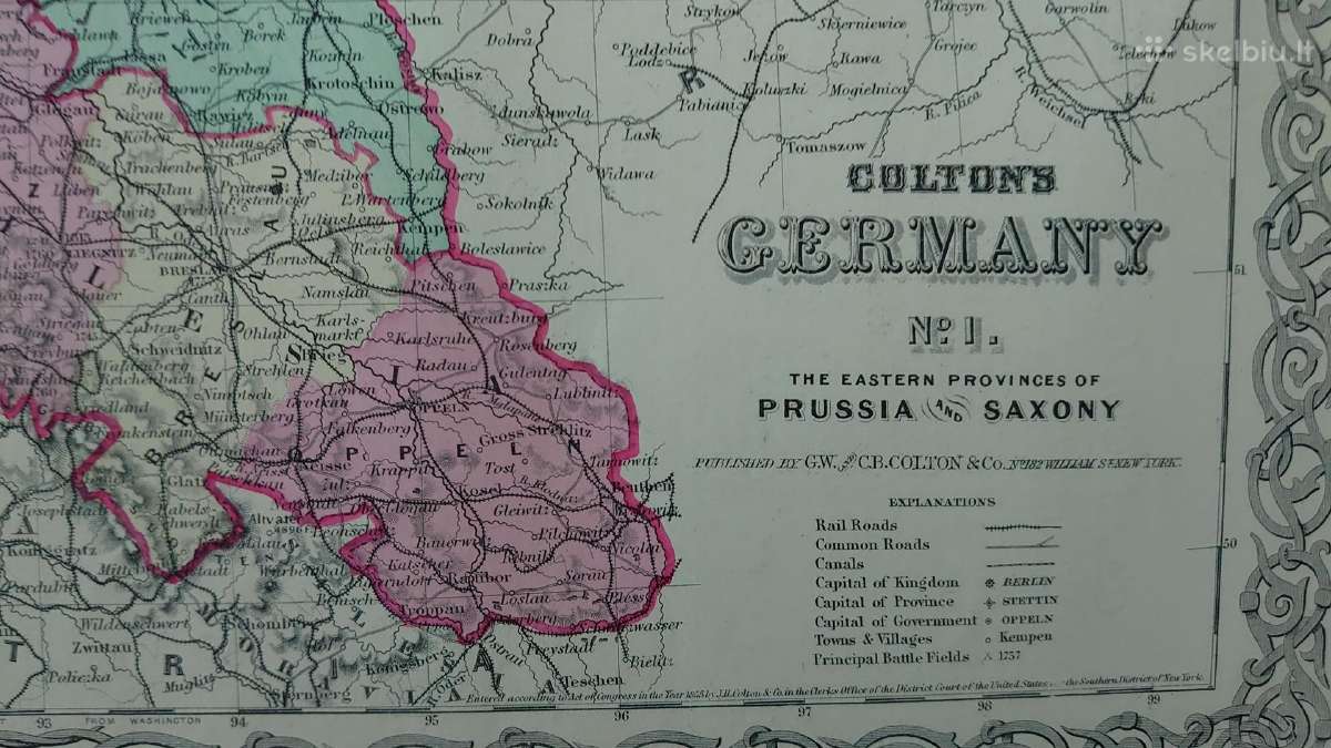 1855 m. Prūsijos originalus žemėlapis - nuotraukos Nr. 8