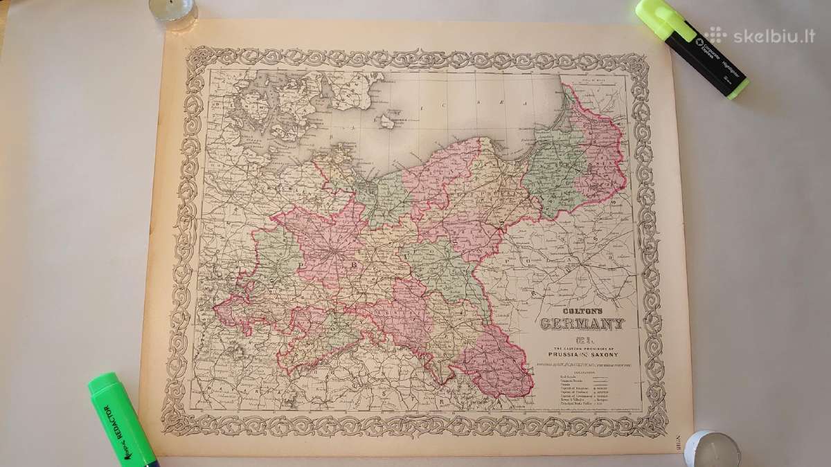 1855 m. Prūsijos originalus žemėlapis - nuotraukos Nr. 12