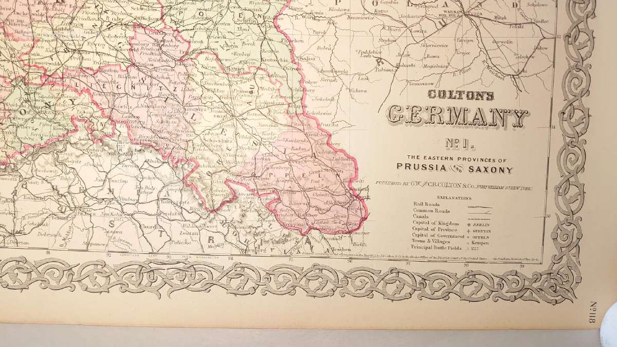 1855 m. Prūsijos originalus žemėlapis - nuotraukos Nr. 13
