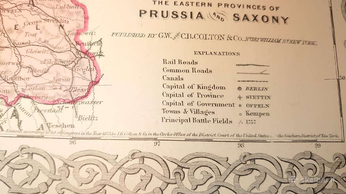 1855 m. Prūsijos originalus žemėlapis - nuotraukos Nr. 18