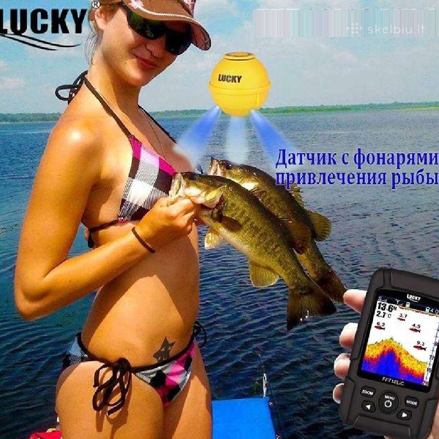 Naujas žuvų ieškiklis echolotas belaidis iki 100m - nuotraukos Nr. 6