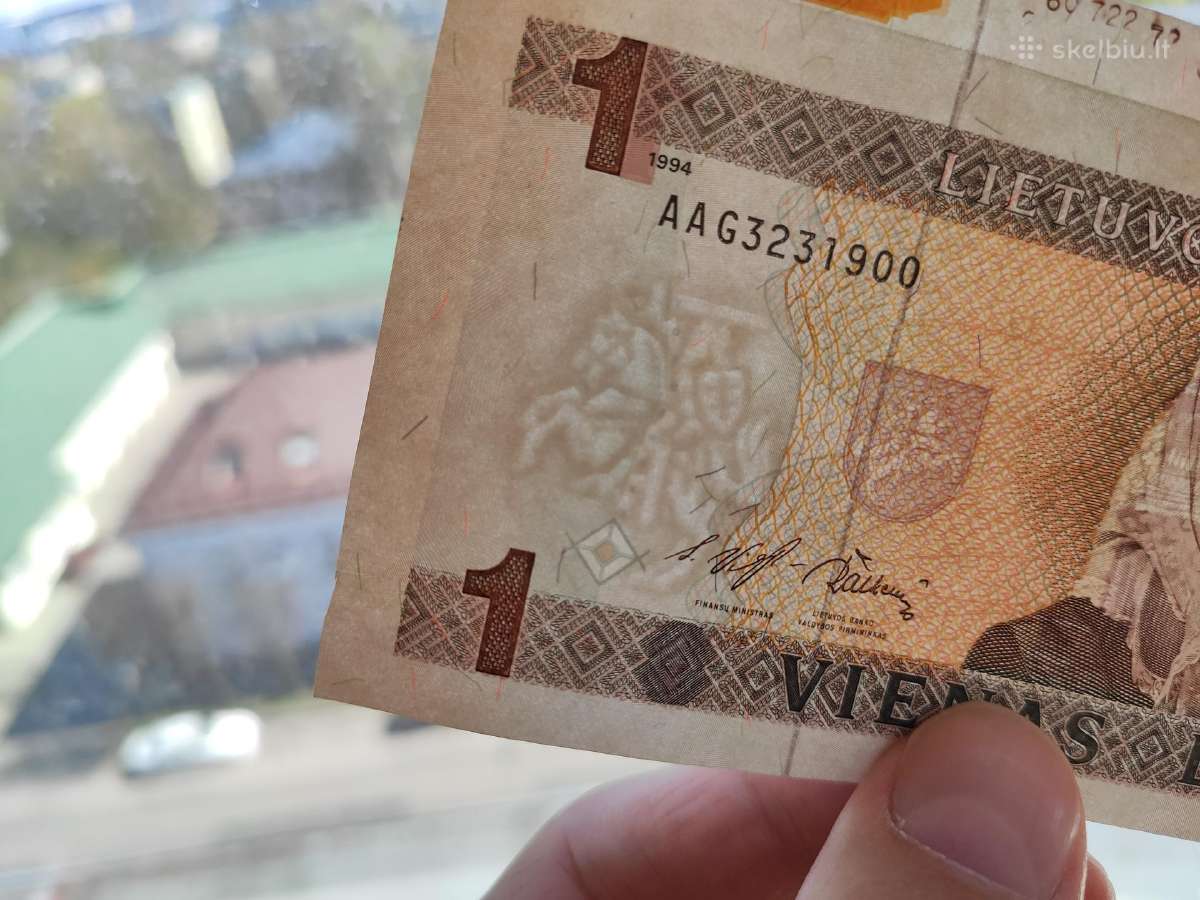 1 litas žemaitė su dažu juostele - nuotraukos Nr. 3