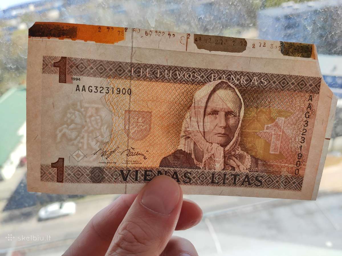 1 litas žemaitė su dažu juostele - nuotraukos Nr. 4