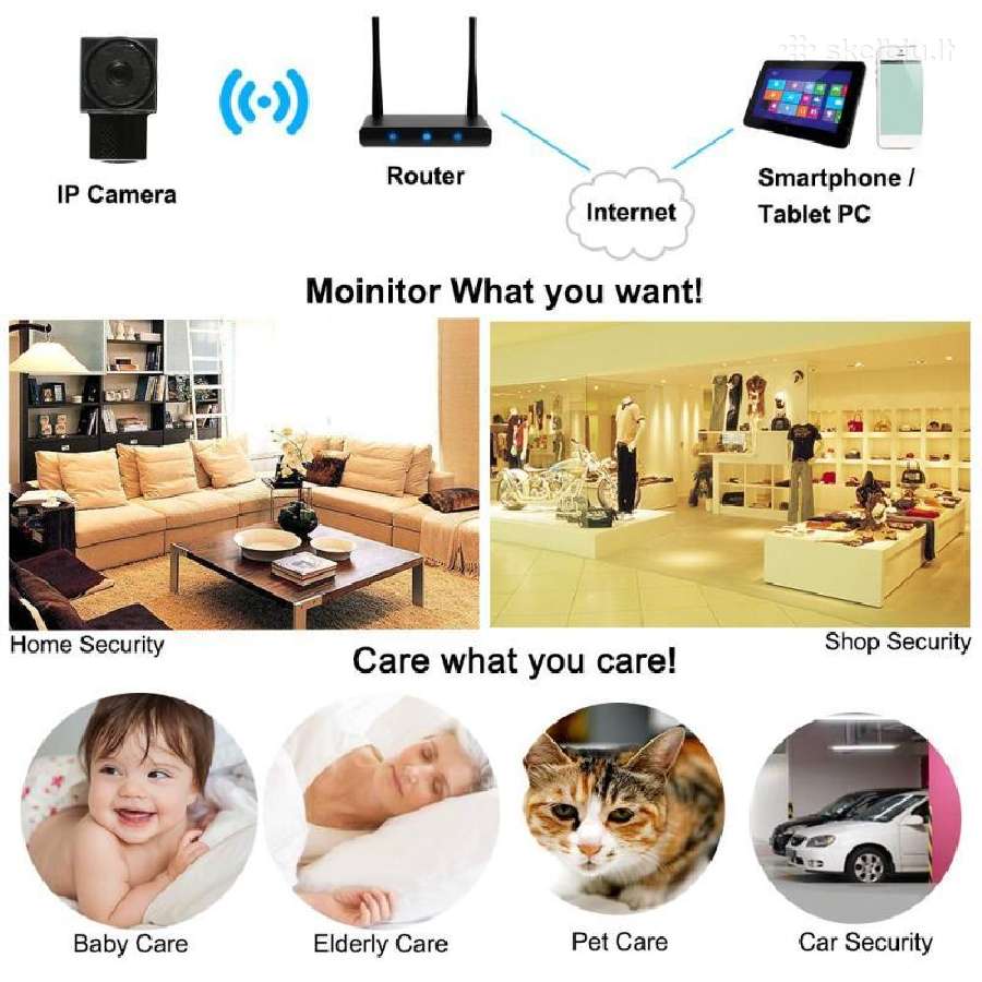 Mini WiFi Ip Full HD 1080p slapta kamera - nuotraukos Nr. 5
