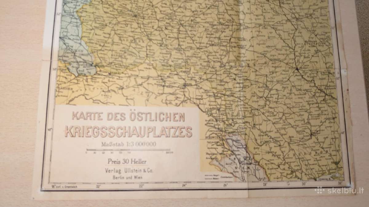 Rytų Europos žemėlapis 1914/1918 m. - nuotraukos Nr. 2