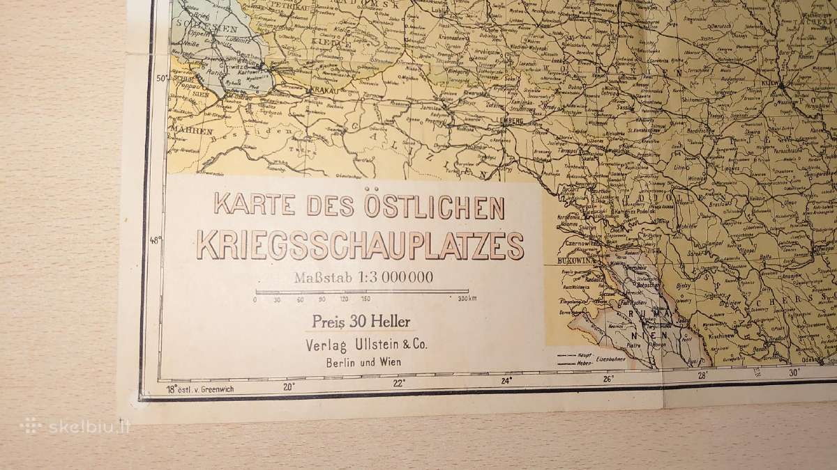 Rytų Europos žemėlapis 1914/1918 m. - nuotraukos Nr. 5