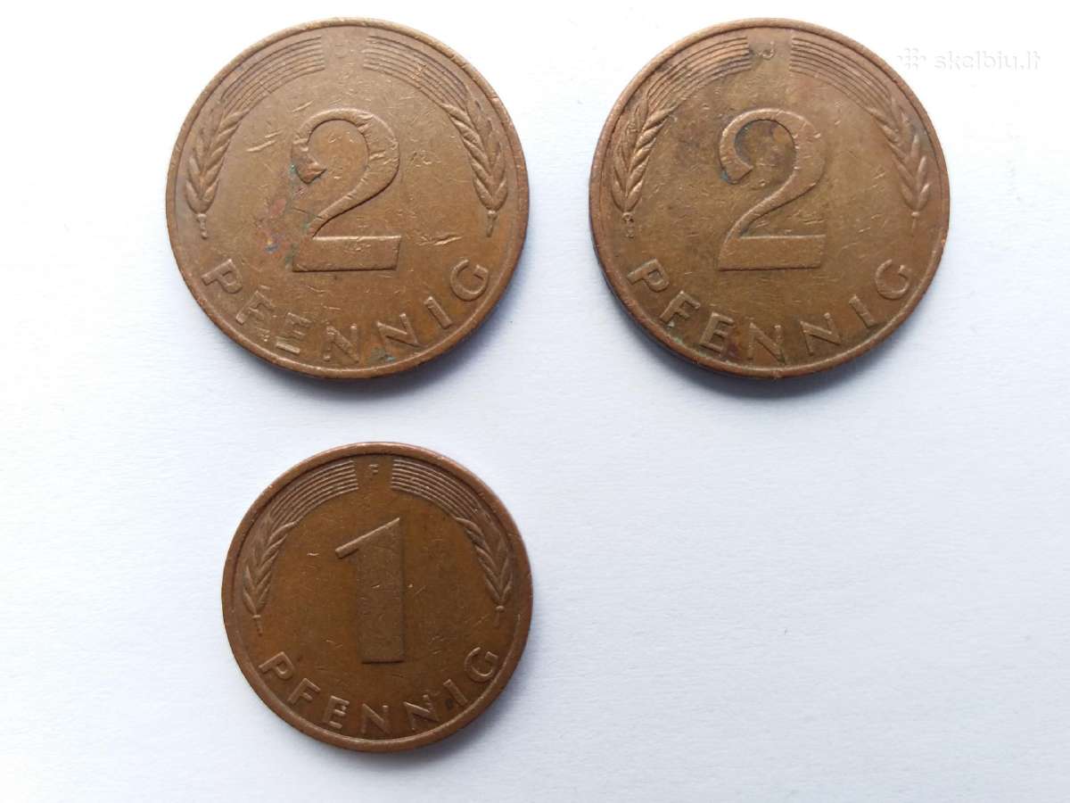 Vokietijos ( VFR) 1 ir 2 pfenigų nominalo monetos - nuotraukos Nr. 4
