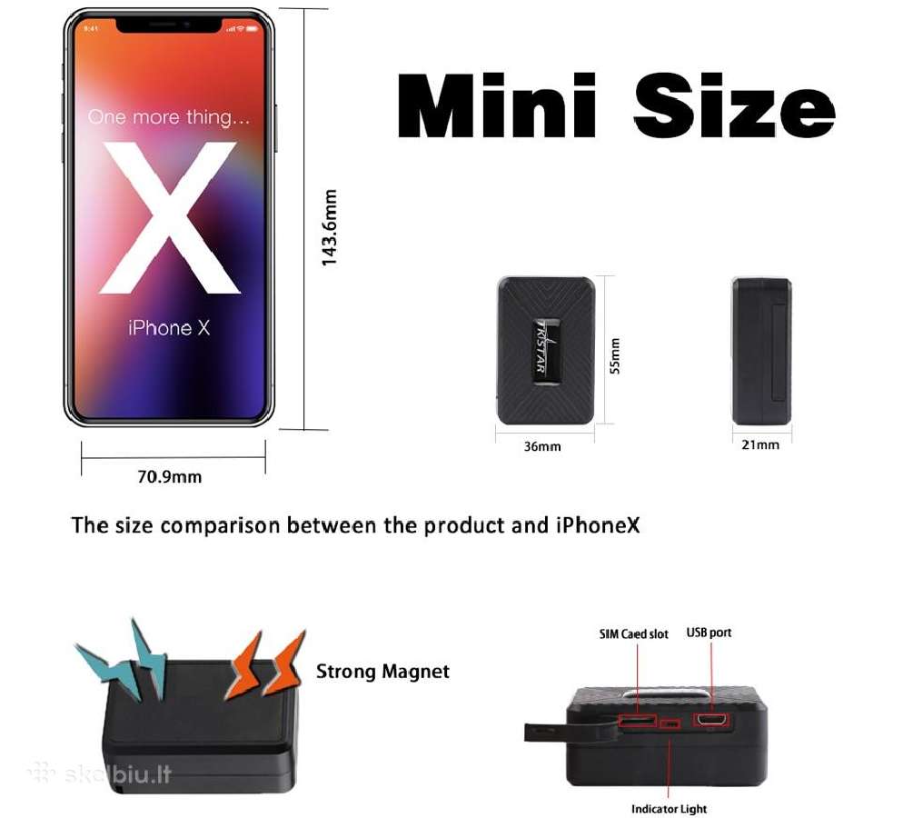Mini GPS sekimo įrenginys su magnetu ir baterija - nuotraukos Nr. 3