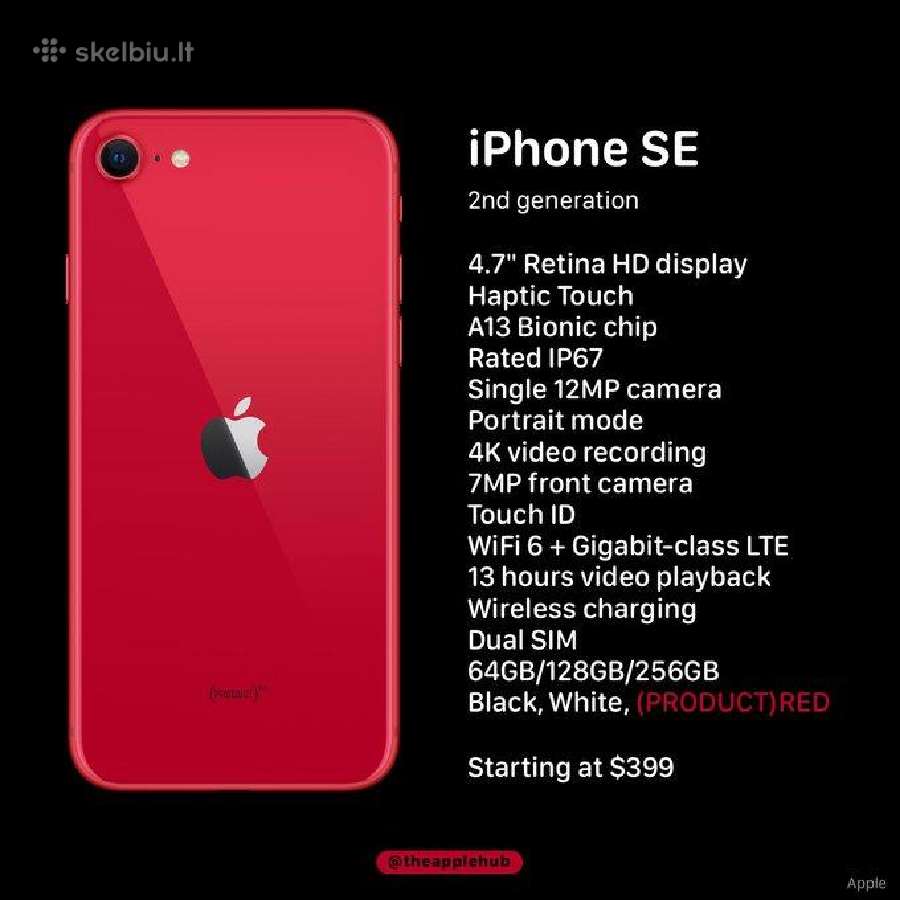 Apple iPhone Se (2020) 64gb naujas - nuotraukos Nr. 4