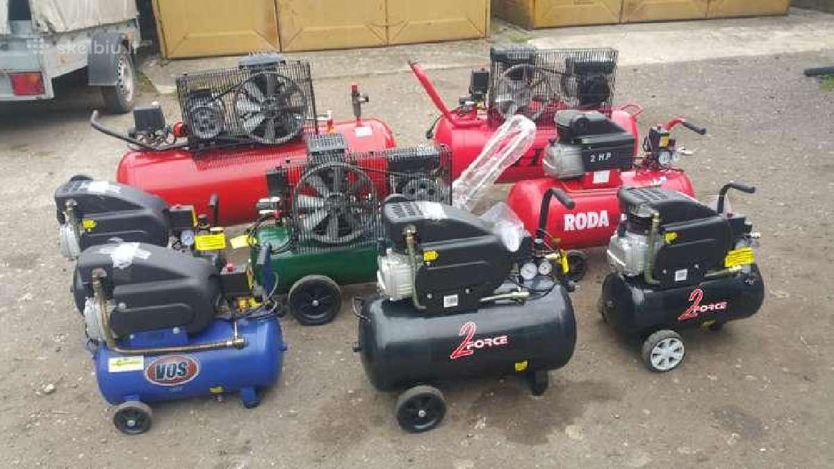 Nauji Erman oro kompresoriai 50l talpos