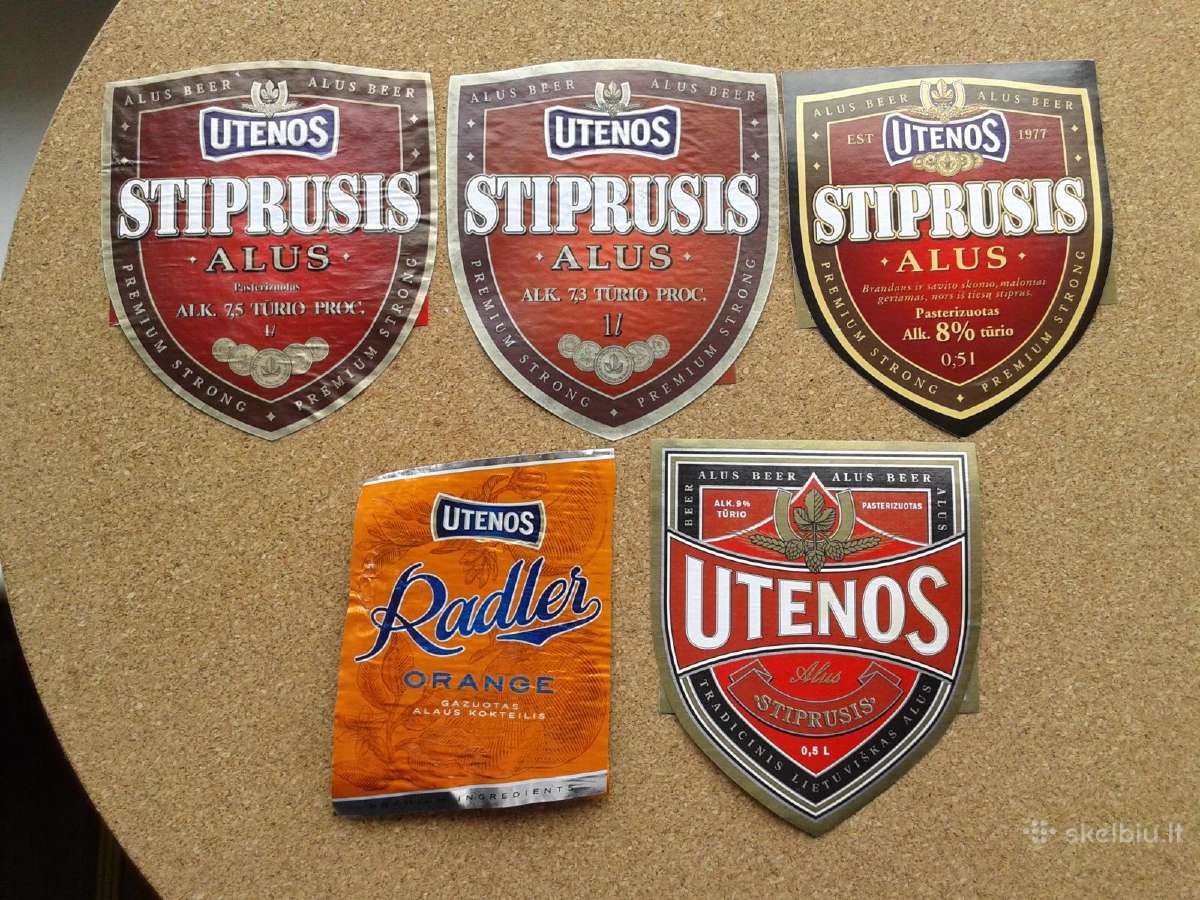 Alaus etiketės ,Utenos" - nuotraukos Nr. 4