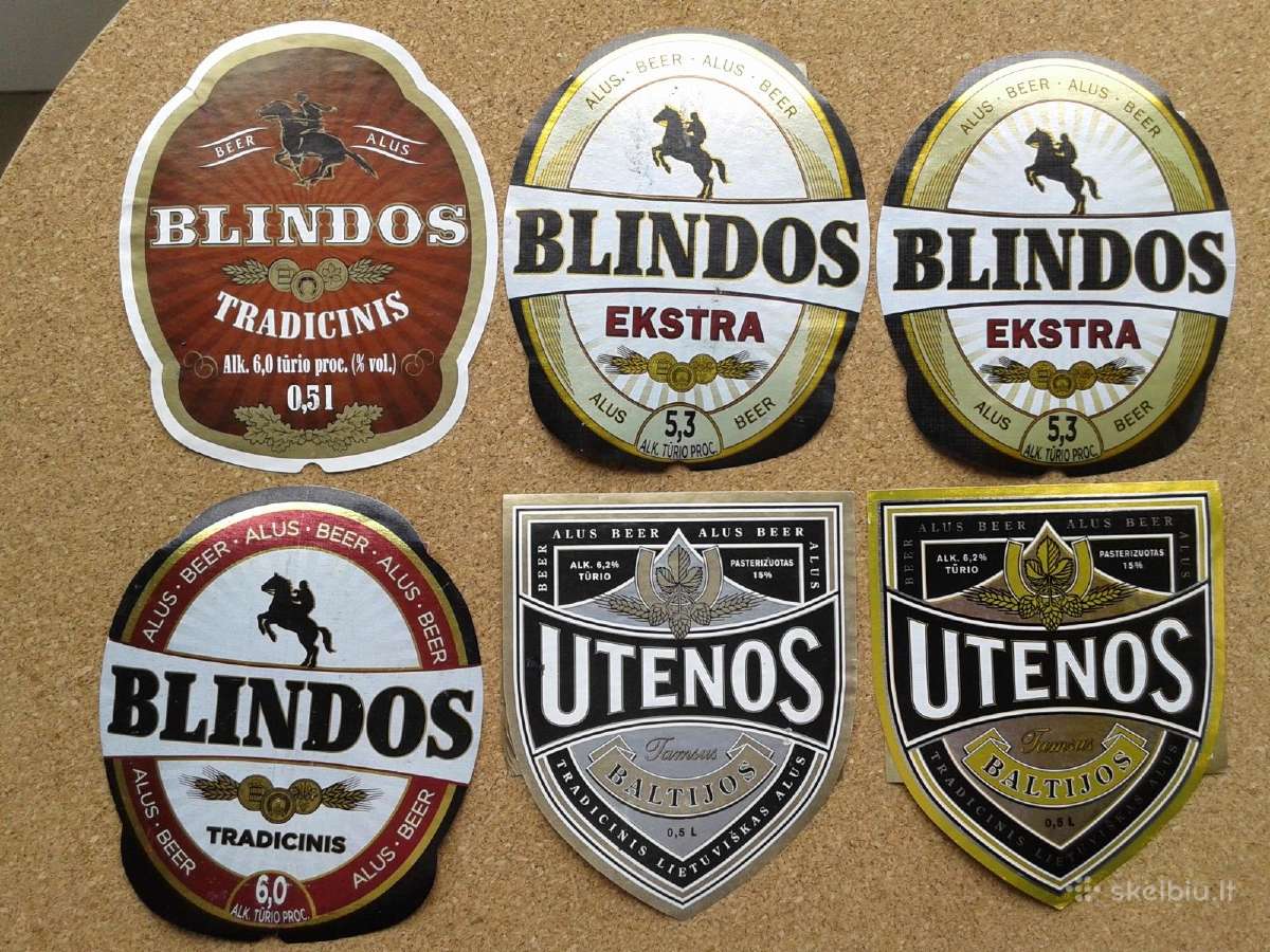 Alaus etiketės ,Utenos" - nuotraukos Nr. 5