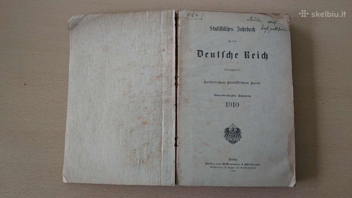 Vokietijos Reicho statistikos metraštis 1910 m. - nuotraukos Nr. 3