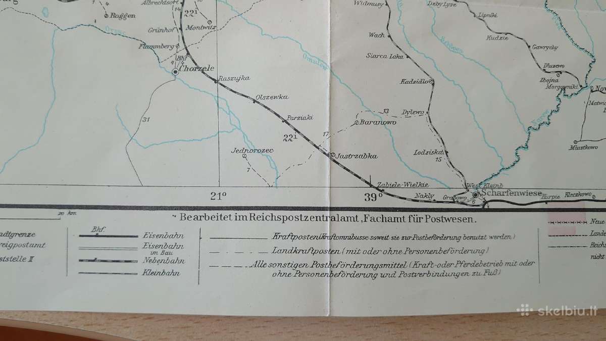 1920 m. Rytprūsių žemėlapis (Memel, Konigsberg.) - nuotraukos Nr. 9
