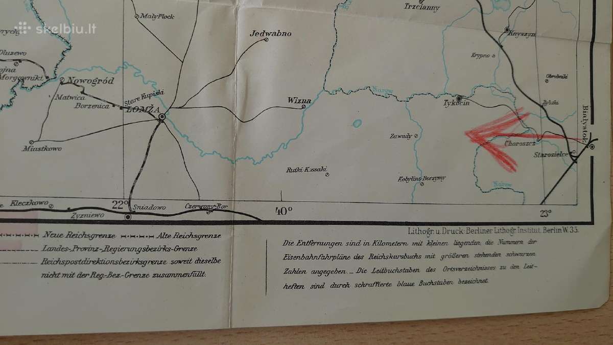 1920 m. Rytprūsių žemėlapis (Memel, Konigsberg.) - nuotraukos Nr. 10