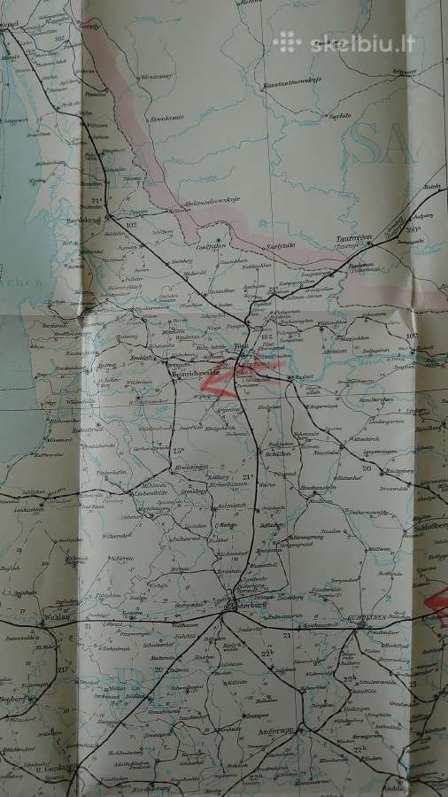 1920 m. Rytprūsių žemėlapis (Memel, Konigsberg.) - nuotraukos Nr. 12
