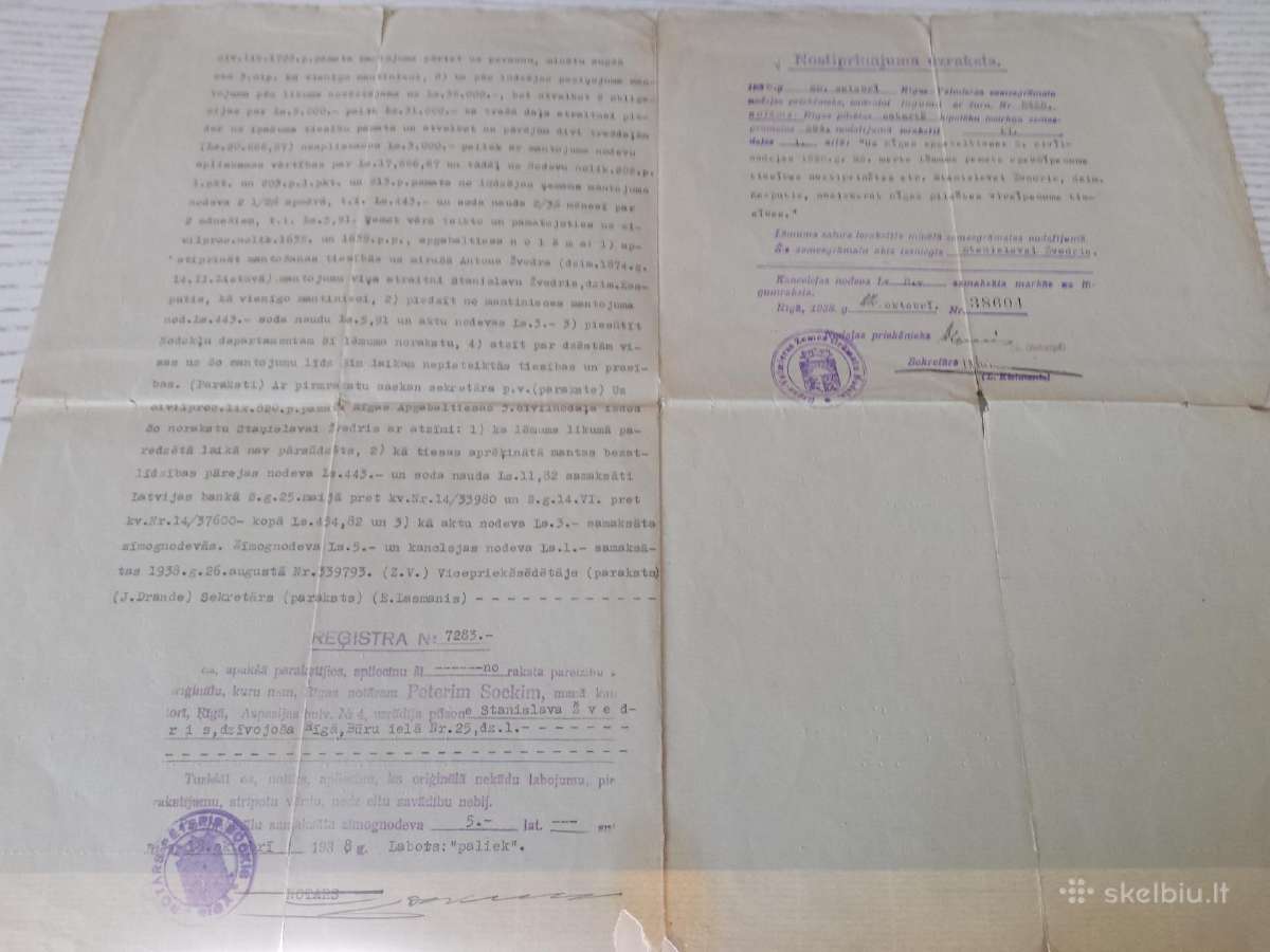 1938 m. dokumentas Ryga - nuotraukos Nr. 3