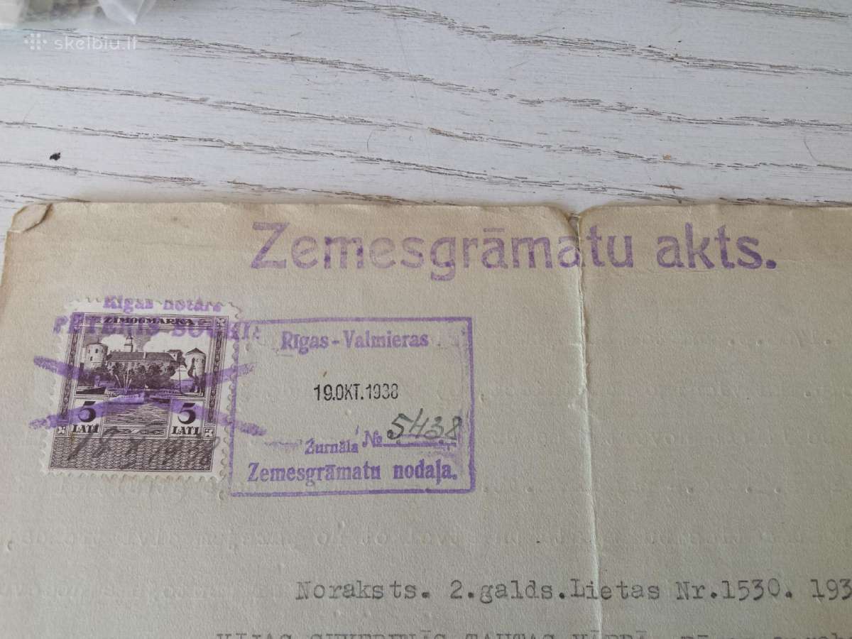 1938 m. dokumentas Ryga