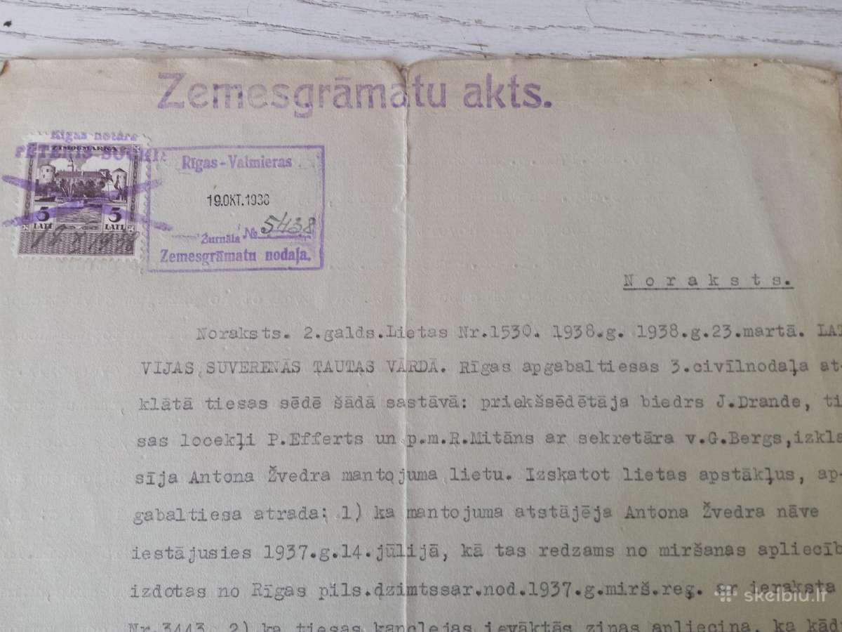 1938 m. dokumentas Ryga - nuotraukos Nr. 2