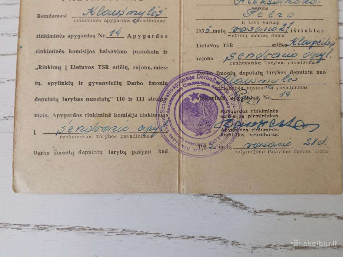 Deputato išrinkimo pažymėjimas - nuotraukos Nr. 2