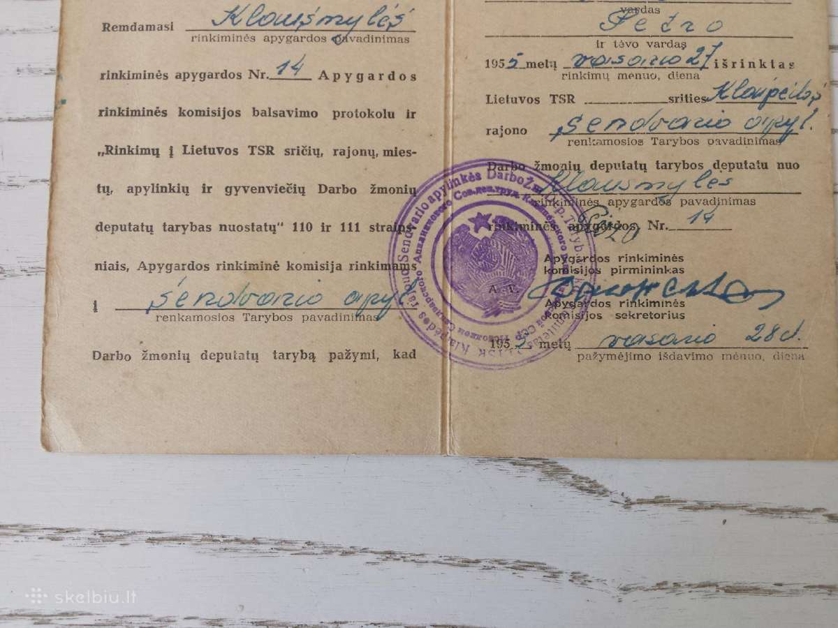 Deputato išrinkimo pažymėjimas - nuotraukos Nr. 3