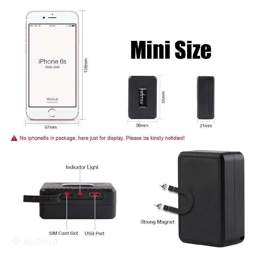 Mini GPS seklys su pasiklausymu ir magnetu 2026m. - nuotraukos Nr. 3