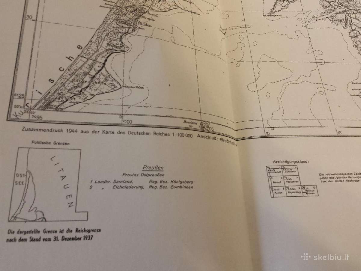 1944 m. Memelio žemėlapio kopija - nuotraukos Nr. 5