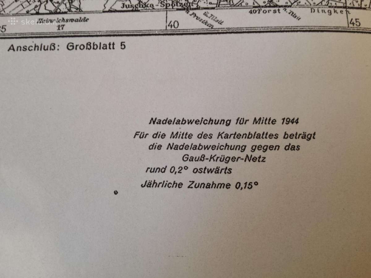 1944 m. Memelio žemėlapio kopija - nuotraukos Nr. 3
