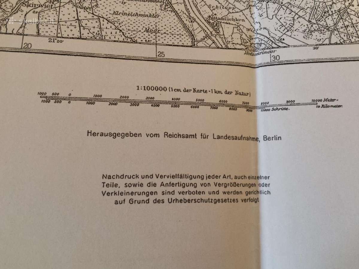 1944 m. Memelio žemėlapio kopija - nuotraukos Nr. 4