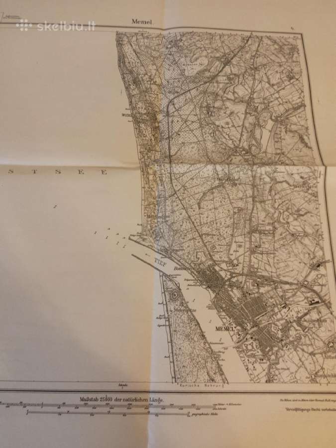 1912 m. Memelio žemėlapio kopija - nuotraukos Nr. 2