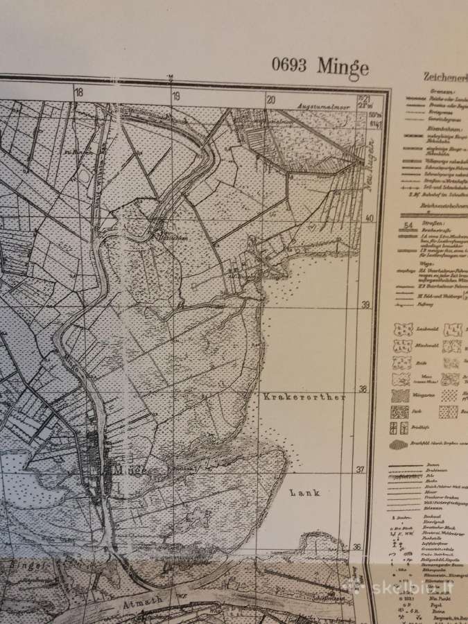 1942 m. Mingės žemėlapio kopija - nuotraukos Nr. 4