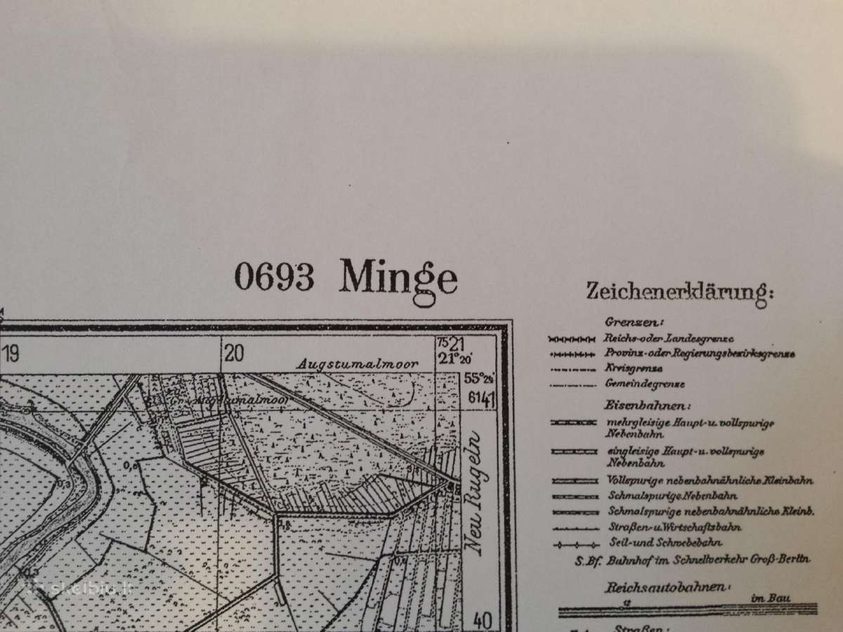 1942 m. Mingės žemėlapio kopija
