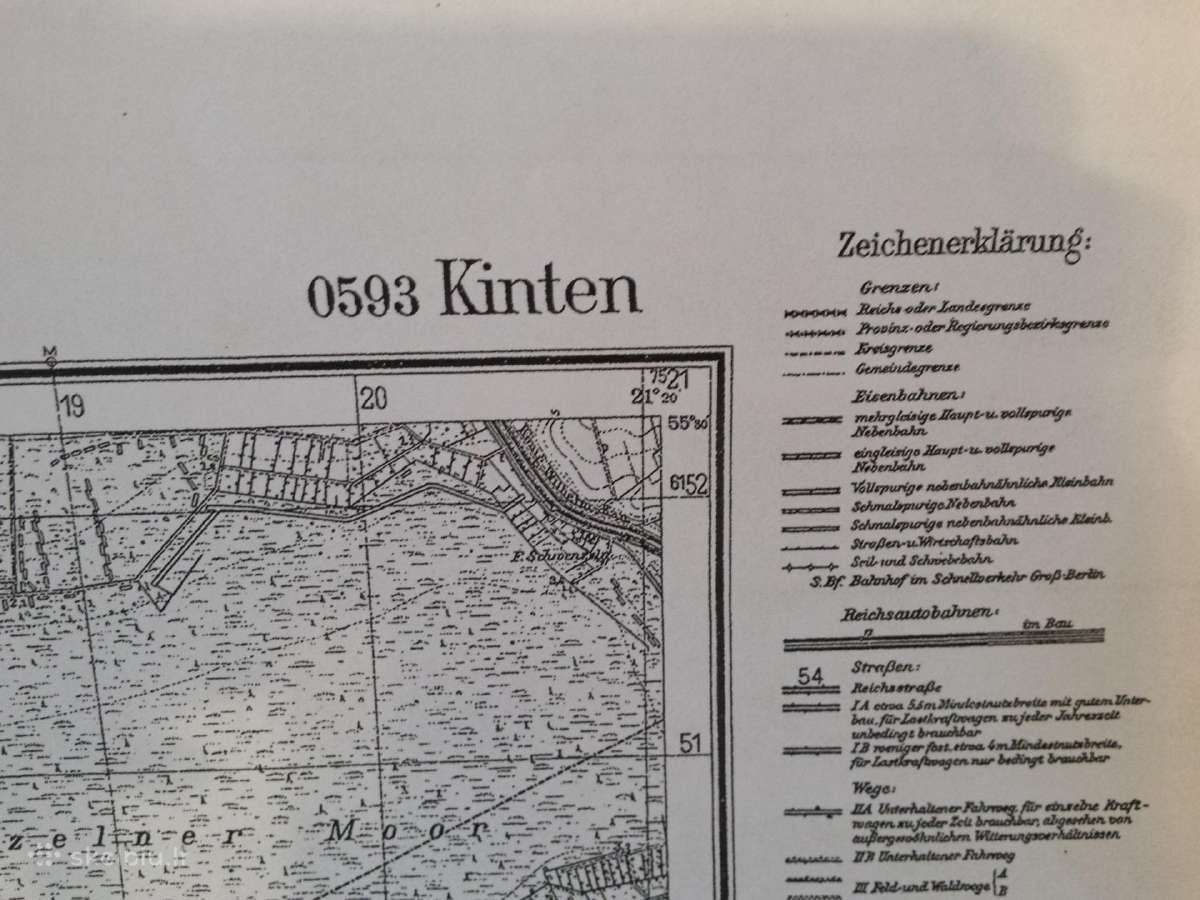 1941 m. Kintų žemėlapio kopija