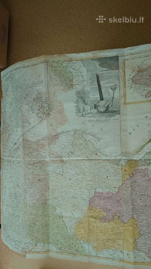 1780 m. originalus Prūsijjos žemėlapis - nuotraukos Nr. 2