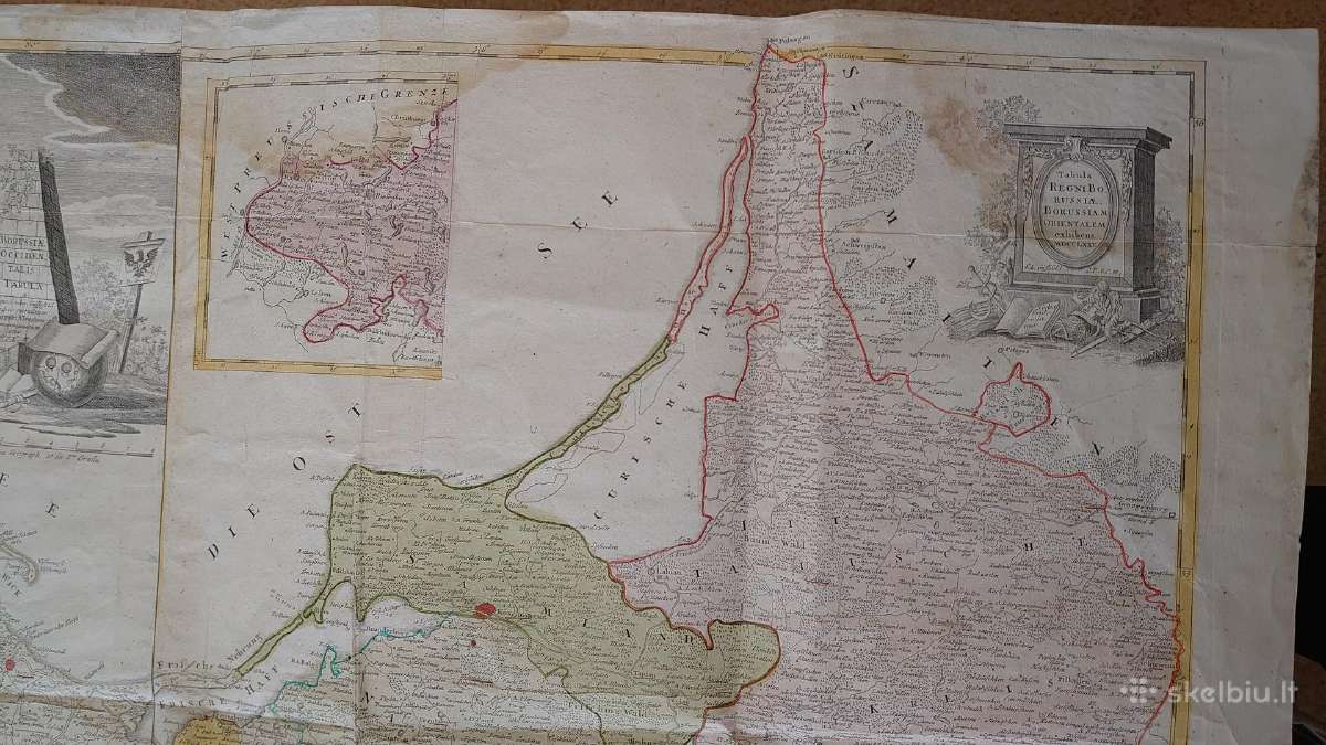 1780 m. originalus Prūsijjos žemėlapis - nuotraukos Nr. 3