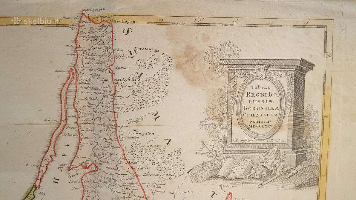 1780 m. originalus Prūsijjos žemėlapis - nuotraukos Nr. 5
