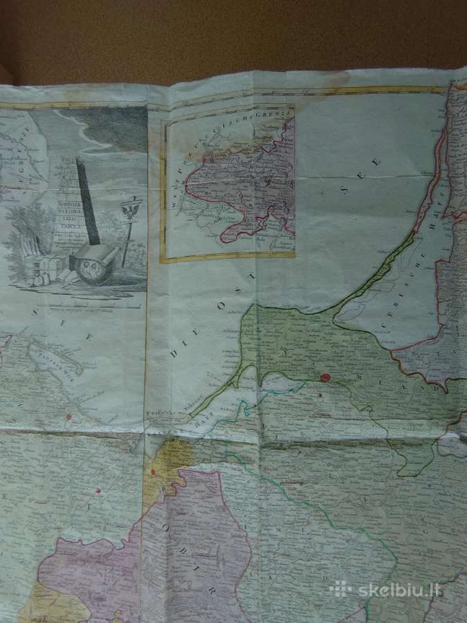 1780 m. originalus Prūsijjos žemėlapis - nuotraukos Nr. 8