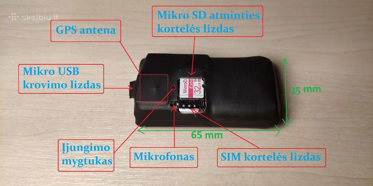 Gsm Blakė - Diktofonas ilgo veikimo (30 parų)