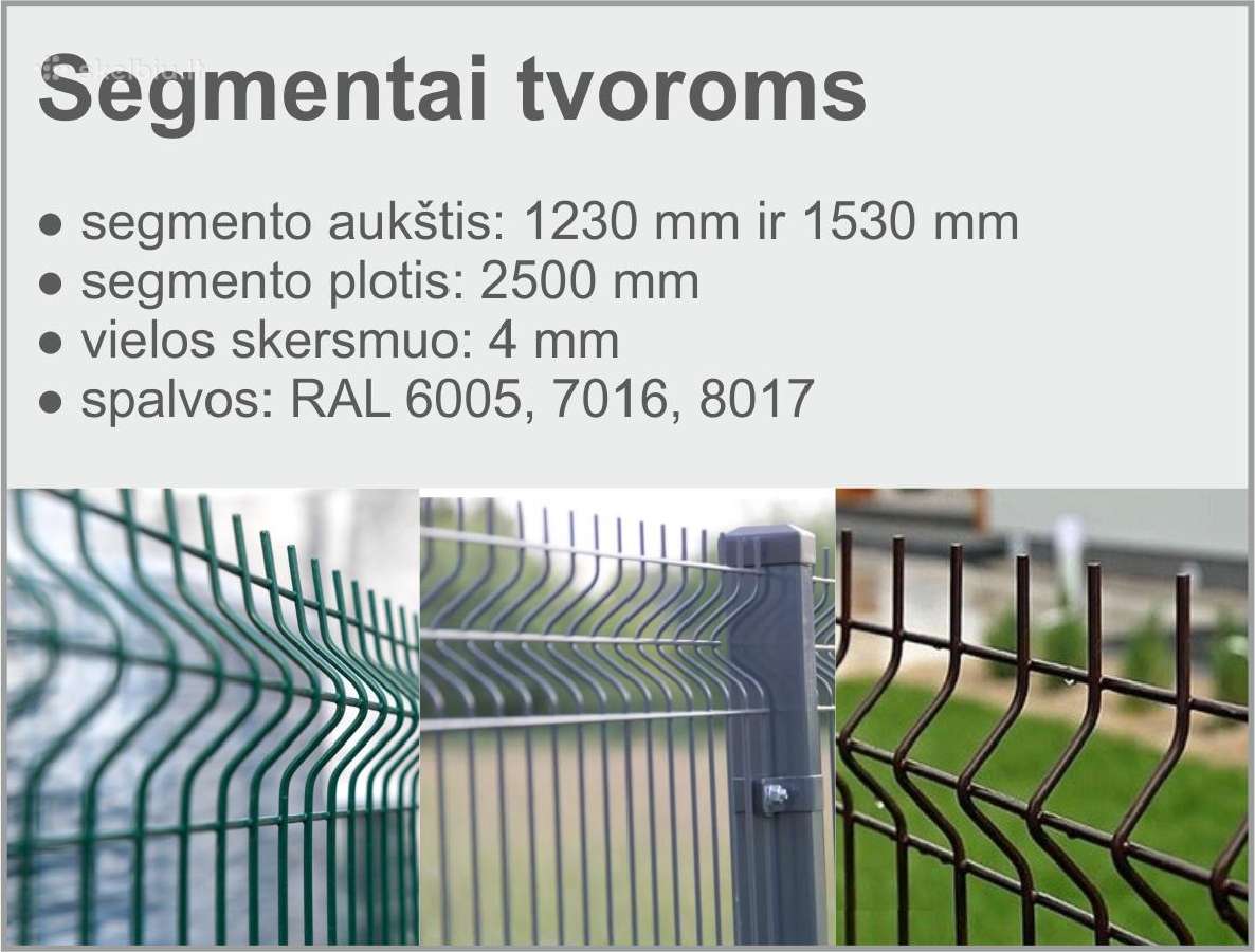 Segmentai, stulpai, apkabos tvoroms - nuotraukos Nr. 2