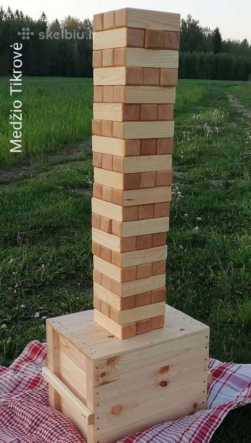 Jenga žaidimo kaladėlės