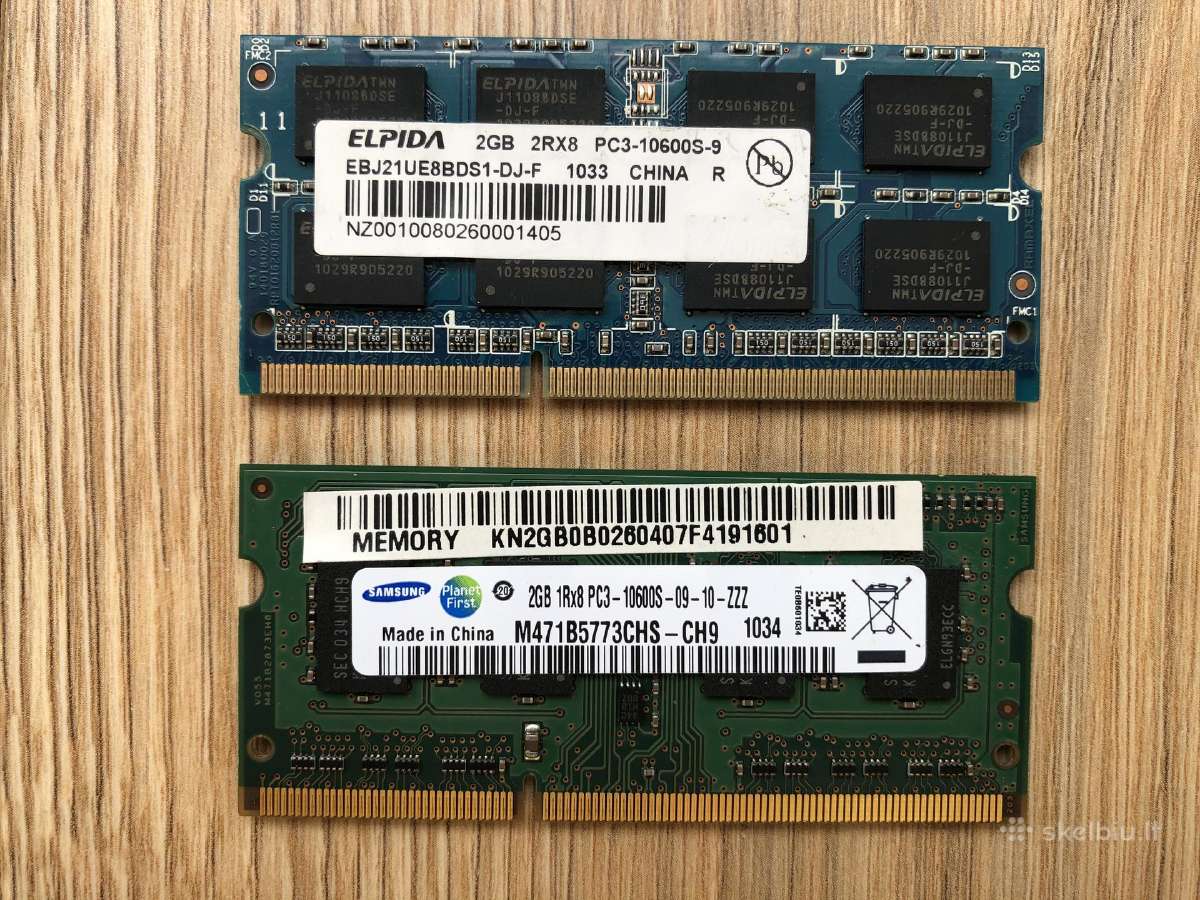 RAM laptop So-dimm Ddr3 4 GB 2 GB x2- 10 Eur