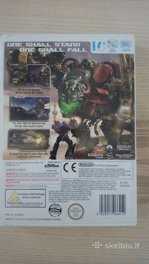Transformers, Nintendo wii žaidimas - nuotraukos Nr. 2