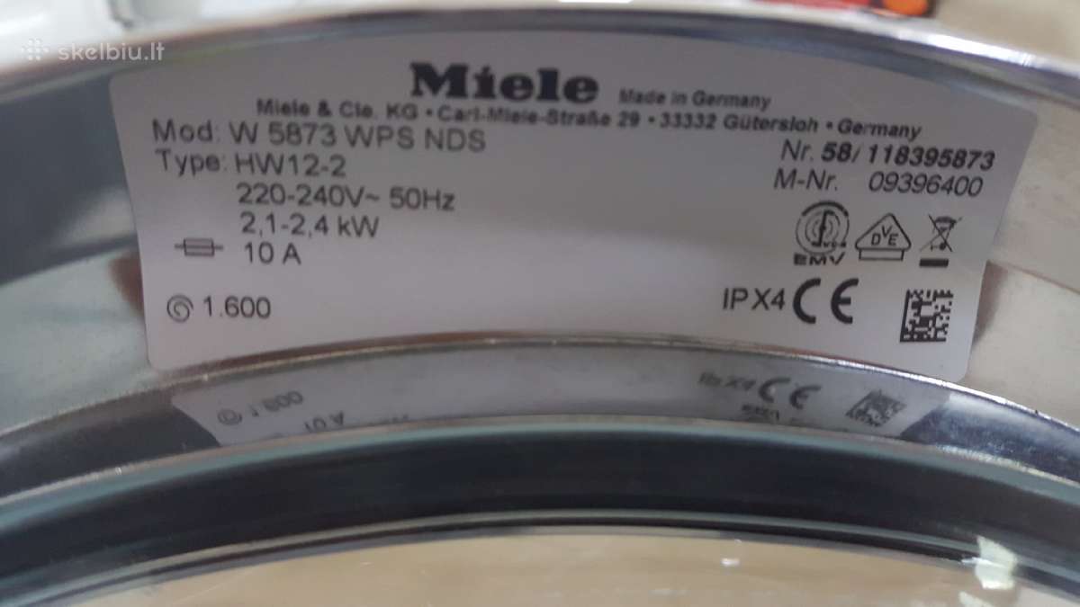 Miele Edition111 komplektas 8kg A++ - nuotraukos Nr. 15