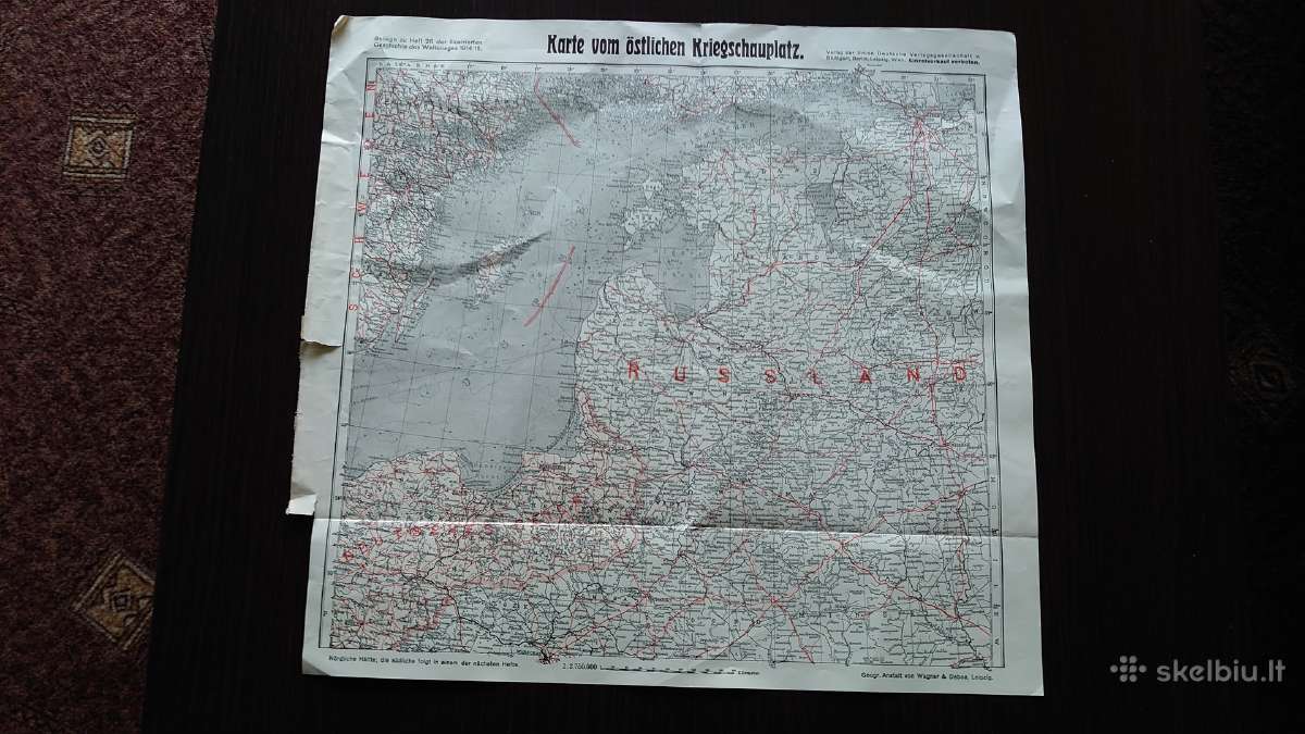 Rytų Europos karo žemėlapis 1914/1915