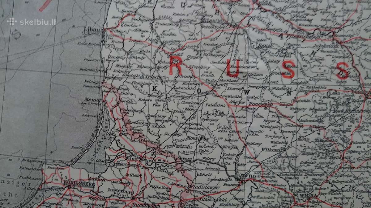 Rytų Europos karo žemėlapis 1914/1915 - nuotraukos Nr. 2