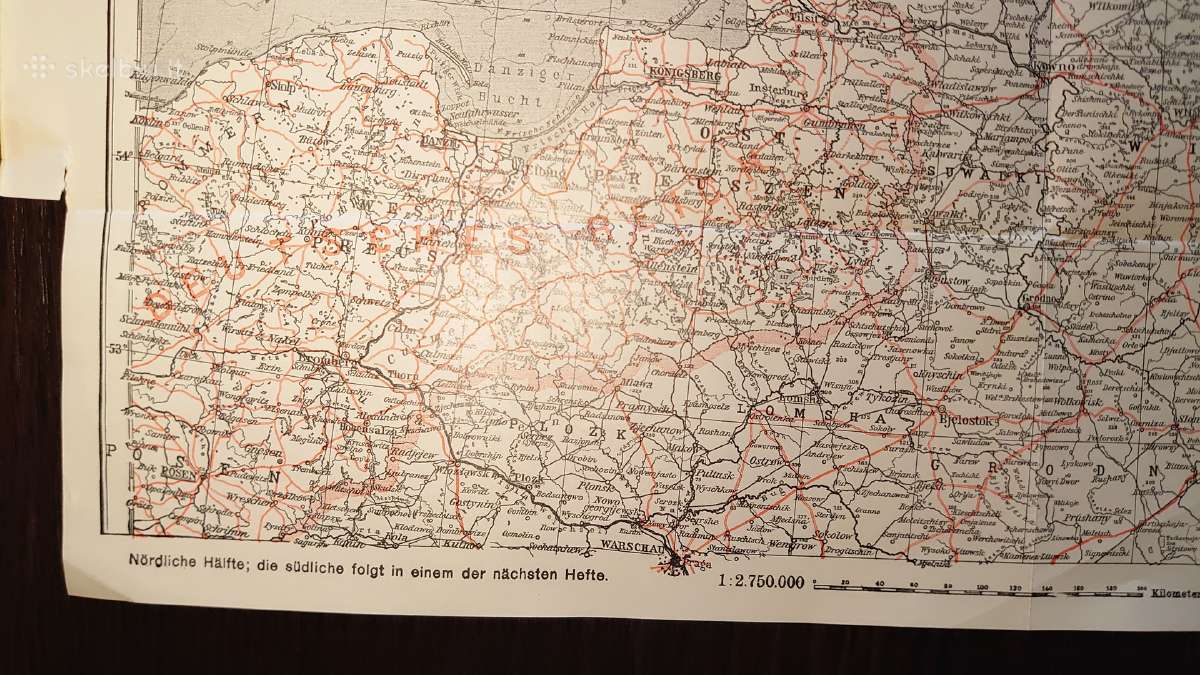 Rytų Europos karo žemėlapis 1914/1915 - nuotraukos Nr. 9