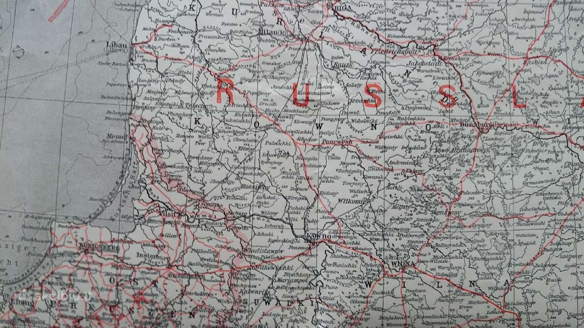 Rytų Europos karo žemėlapis 1914/1915 - nuotraukos Nr. 12